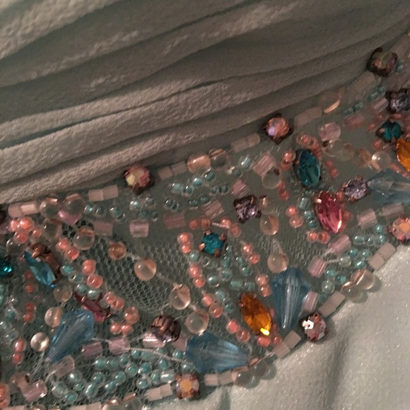 Homecoming / pageant dress seafoam green with wrap - Picture 6 of 8